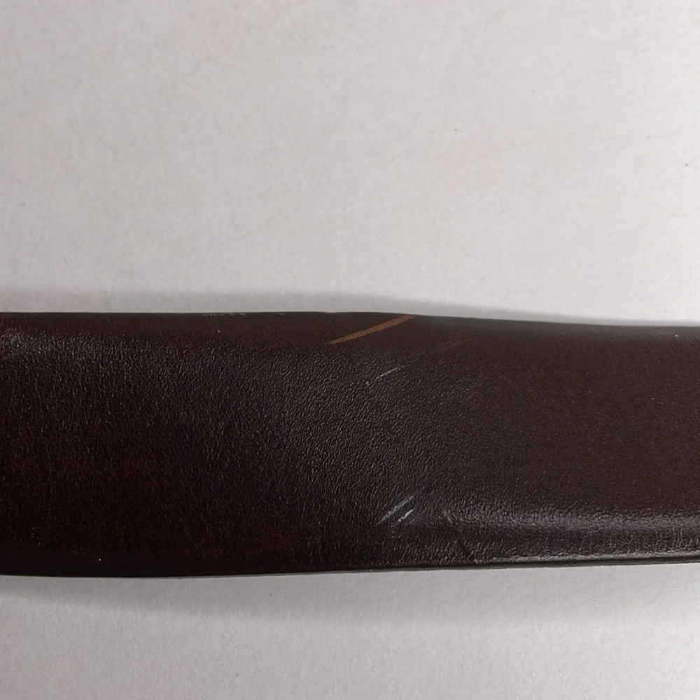 LEATHER BELT Men’s Brown Silver Hardware Handcrafted Corporate Wear Essential Lg